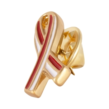 Pin z biało-czerwoną wstążeczką, elegancki dodatek