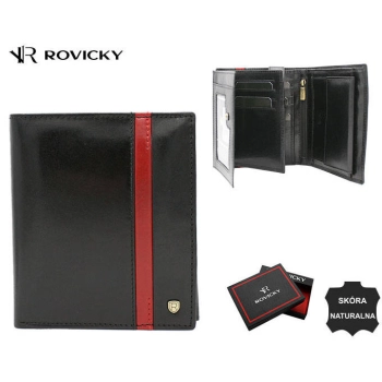 Duży, skórzany portfel męski bez zapięcia - Rovicky