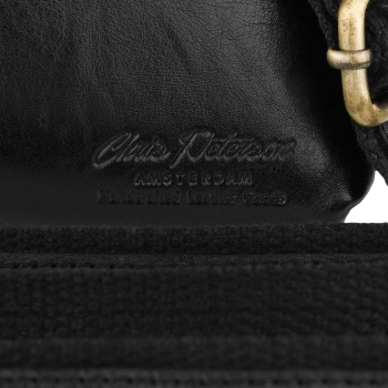 Skórzana torba męska czarna PETERSON® na ramię listonoszka saszetka crossbody