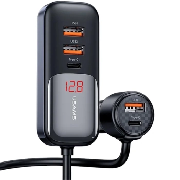 USAMS Ład. sam. C40 3xUSB+2xUSB-C 165WPD+QC Fast Charge czarny/black CC213CC01 (US-CC213)