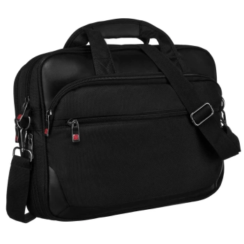 Torba skórzana na laptopa 15" cali Peterson czarna pokrowiec duża skóra