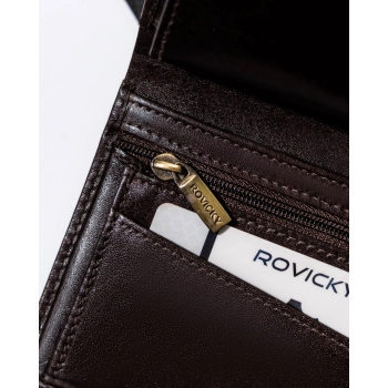 Portfel Rovicky męski ze skóry naturalnej praktyczny ochrona RFID