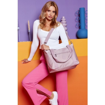 Duży shopper damski z tkaniny nylonowej - Peterson