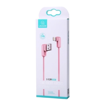 USAMS Kabel kątowy U-flow Lightning 1,2m2A różowy/pink IPUSBCY03 (US-SJ165)