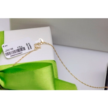 Złoty łańcuszek 585 singapur 1mm 45cm