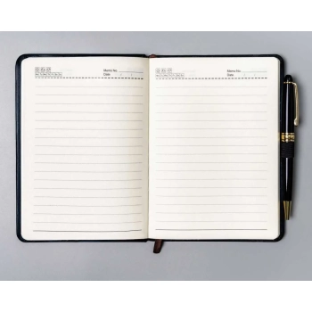 Notatnik B6 notes planer dziennik z gumką twarda okładka w linie Peterson