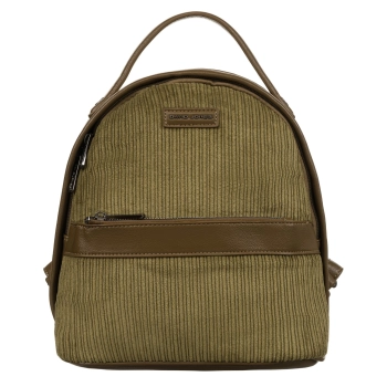 Plecak damski David Jones stylowy miejski sztruksowy khaki skóra eko