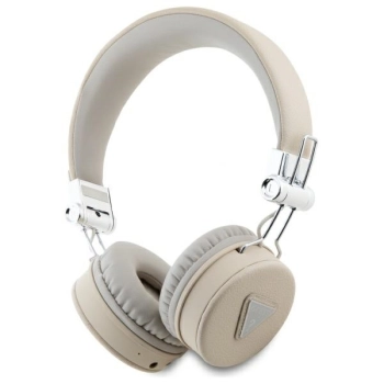 Guess słuchawki nauszne Bluetooth ENC    GUBH70PGTSPSE beżowy/beige Grained Classic Round Shape