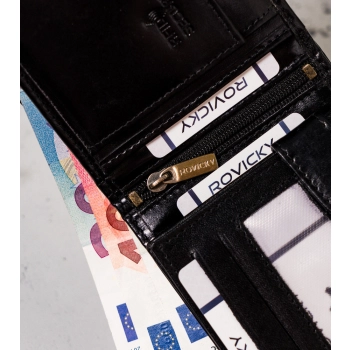 Skórzany portfel męski z ochroną RFID Protect — Rovicky