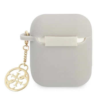 Guess GUA2LSC4EG AirPods 1/2 cover szary/grey Silicone Charm 4G Collection