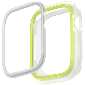 UNIQ etui Moduo Apple Watch Series 4/5/6/7/8/9/SE/SE2 44/45mm limonka-biały/lime-white