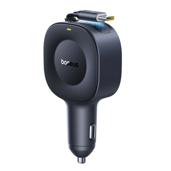 Ładowarka samochodowa Baseus PrimeTrip VR2 30W ze zwijanym kablem USB-C - czarna