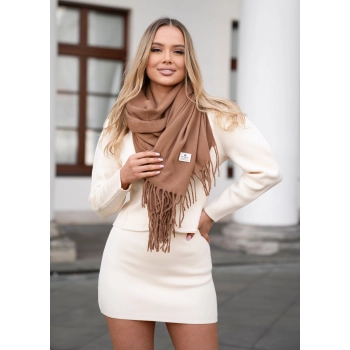 Dwustronny szalik damski PETERSON z frędzlami elegancki