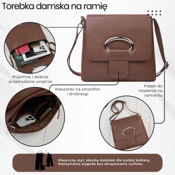 Torebka damska skórzana na ramię listonoszka Paolo Peruzzi