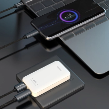 Ładowarka sieciowa podróżna GaN Dudao A65Q 65W USB-A / USB-C PD ultracienka EU / US - biała
