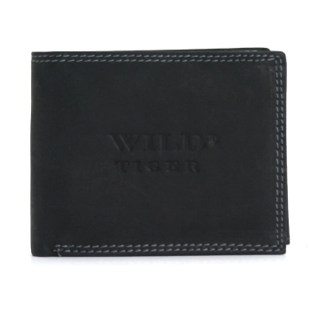 Portfel męski skóra nubuk Wild Tiger - czarny