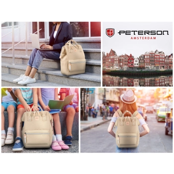 Plecak materiałowy na ramię do codziennego noszenia Beige