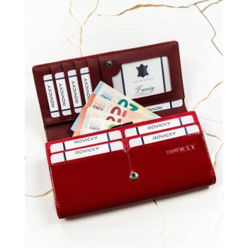 Elegancki portfel damski ze skóry naturalnej Rovicky RFID
