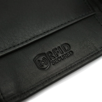 Skórzany portfel męski RFID Bellugio   czarno - czerwony