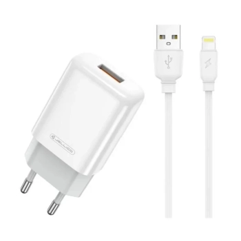 JELLICO ładowarka sieciowa EU01 2.4A 12W 1xUSB + kabel Lightning Biały