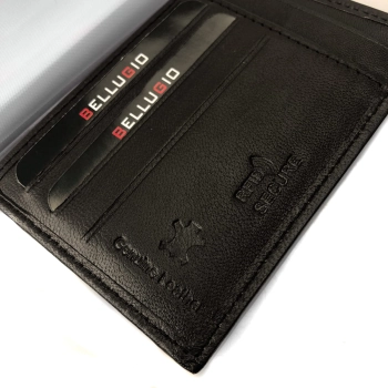 Skórzane etui z systemem RFID - czekoladowy brąz