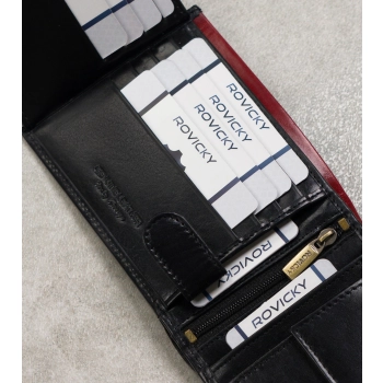 Klasyczny skórzany portfel z systemem RFID Protect — Rovicky