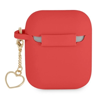 Guess GUA2LSCHSR AirPods 1/2 cover czerwony/red Silicone Charm Heart Collection