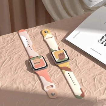 Strap Moro opaska do Apple Watch Ultra / 9 / 8 / 7 / 6 / SE / 5 / 4 / 3 / 2 (49mm / 45mm / 44mm / 42mm) silikonowy pasek bransoletka do zegarka wzór 6