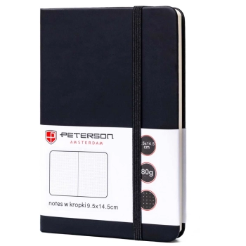 Notes notatnik planer A6 mały Peterson twarda oprawa w kropki journal