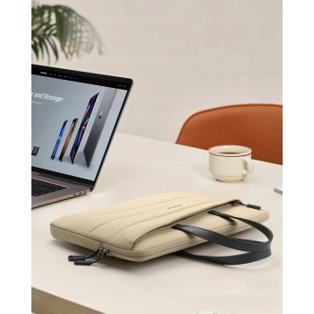 INNOSTYLE DAMSKA TORBA NA LAPTOPA 13 14 WODOODPORNA CARRYLITE SLIM BEŻOWA