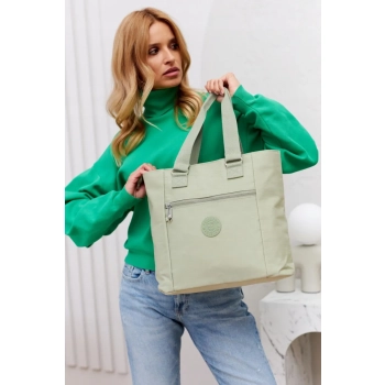 Nylonowy, pojemny shopper damski - Peterson