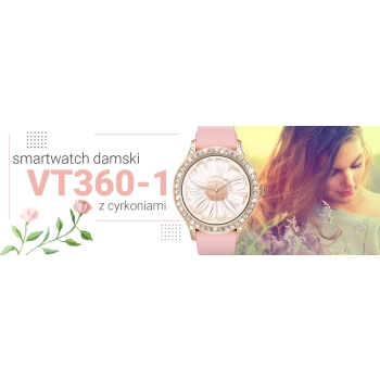 Smartwatch Damski VELTORI VT360-1 Różowy Pasek Silikonowy