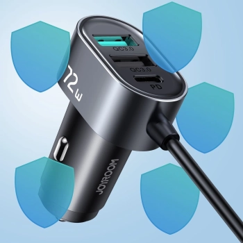 JOYROOM JR-CL05 5-PORT USB CAR CHARGER 72W BLACK