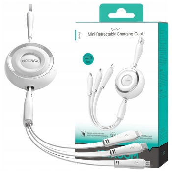 Kabel 3w1 Joyroom Colorful USB do USB-C/Lightning/Micro USB 3.5A, 1m (biały)