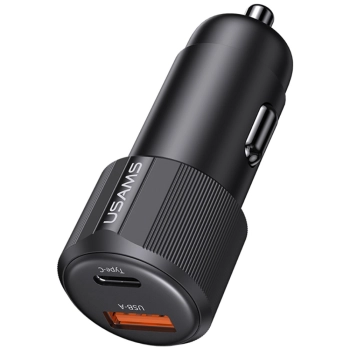 Ładowarka samochodowa USAMS YT Series    CC283 60W 1xUSB-A 1xUSB-C czarny