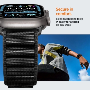 Pasek Pasek Spigen WBF1 na Apple Watch 44 / 45 / 46 / 49 mm - czarny