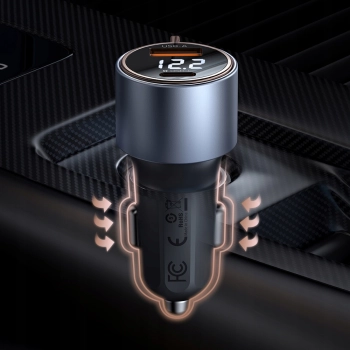MCDODO MOCNA SZYBKA ŁADOWARKA SAMOCHODOWA Z MIERNIKIEM 2X USB USB-C 75W LED