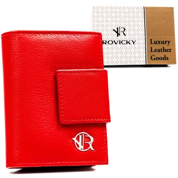 Portfel Damski Skórzany Rovicky Czerwony | Elegancki na Prezent