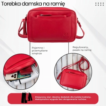 Torebka damska skórzana listonoszka na ramię Paolo Peruzzi