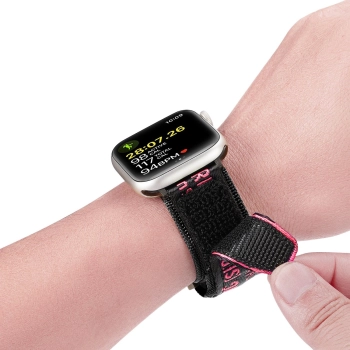 Dux Ducis Strap (Outdoor Version) pasek Apple Watch Ultra, SE, 9, 8, 7, 6, 5, 4, 3, 2, 1 (49, 45, 44, 42 mm) nylonowa opaska bransoleta czarno-czerwon