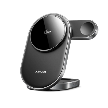Ładowarka indukcyjna Joyroom JR-W17 Qi 3w1 bezprzewodowa - czarna