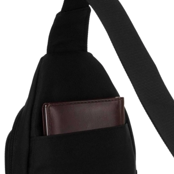 Saszetka na ramię Rovicky męska czarna lekka sportowa torba na telefon portfel sling bag