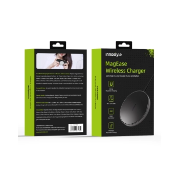 INNOSTYLE MAGEASE ŁADOWARKA INDUKCYJNA BEZPRZEWODOWA DO MAGSAFE IPHONE MAGEASE 15W CZARNA