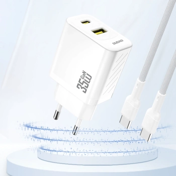 Ładowarka sieciowa Dudao A27 MaxC 35W + kabel USB-C - biała