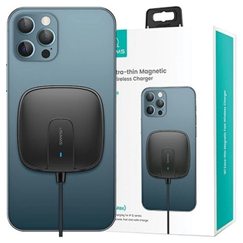 USAMS Ład. indukcyjna US-CD159 magneticW1 15W Extra-thin iPhone 12 series czarny/black CD159DZ01