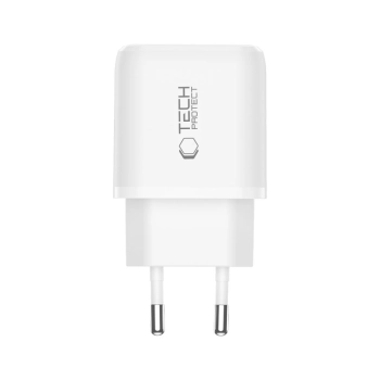 TECH-PROTECT NCA45W-GAN 2-PORT NETWORK CHARGER PD 45W / QC3.0 + TYPE-C CABLE WHITE
