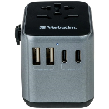 Verbatim Adapter podróżny EU/UK/US2xUSB-A/2xUSB-C PD 30W UTA-03 czarny/black 49545