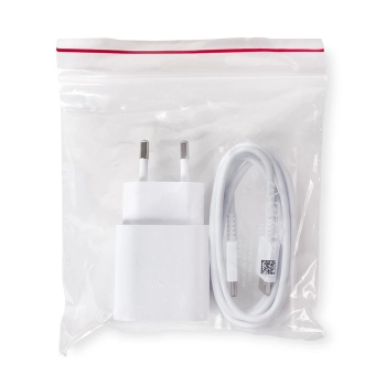 Ładowarka sieciowa Samsung 25W EP-TA800EWE USB-C z kablem Samsung EP-DA705BWE USB-C / USB-C opakowanie zastępcze - biała