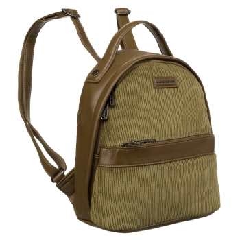 Plecak damski David Jones stylowy miejski sztruksowy khaki skóra eko