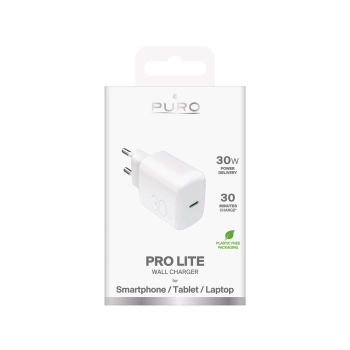 Ładowarka sieciowa Puro PROLITE 30W USB-C - biała
